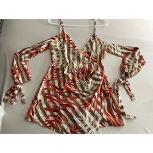 Blithe Tropical Print Romper Skort Womens Small Halter Resort Vacation NWT